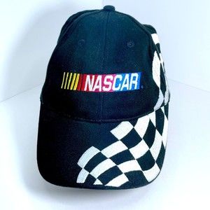 Vintage 1990s NASCAR Canada Racing Black Graphic Hat Adjustable Strapback